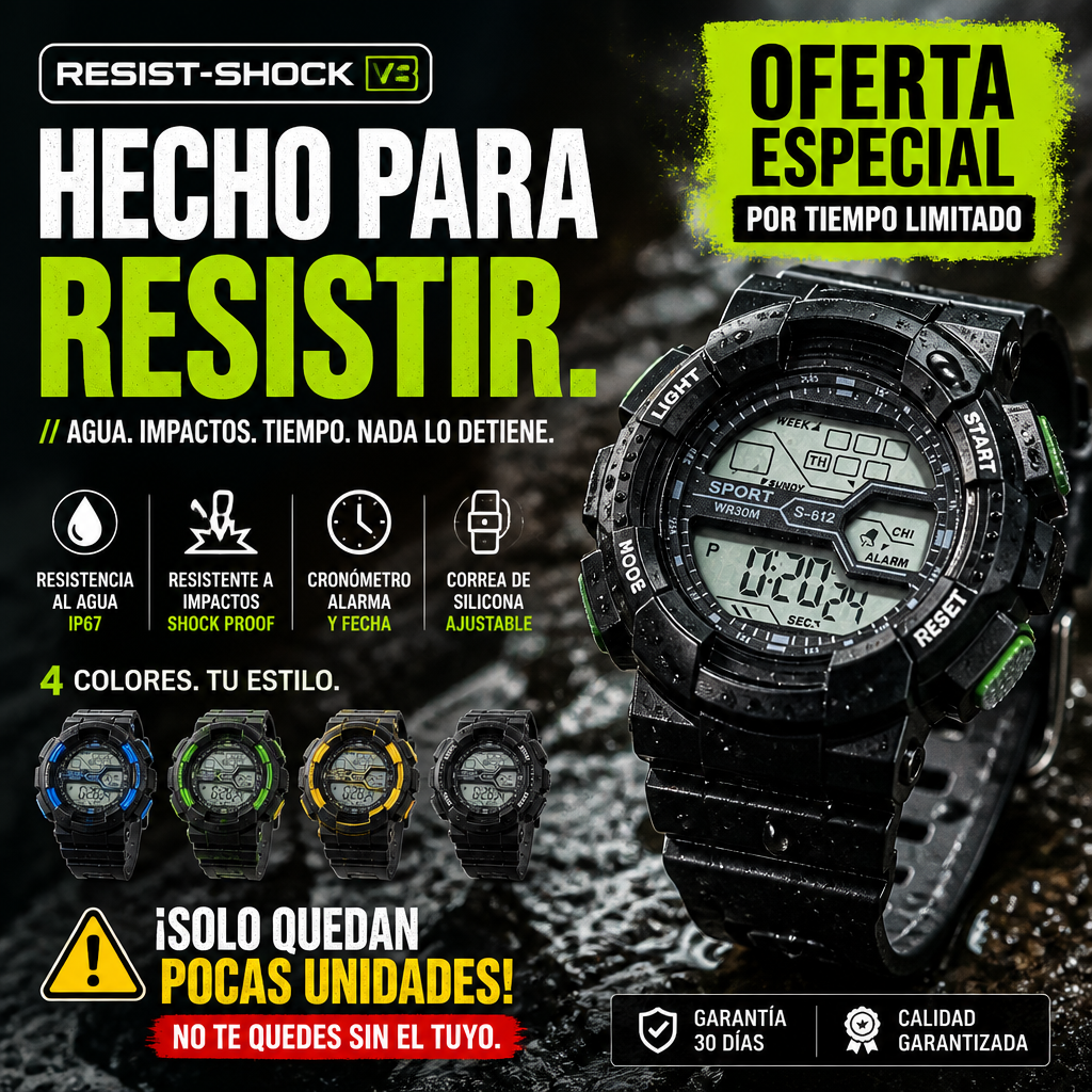 Reloj Deportivo Resist-Shock V3 Digital Sport —ULTIMAS 7 UNIDADES
