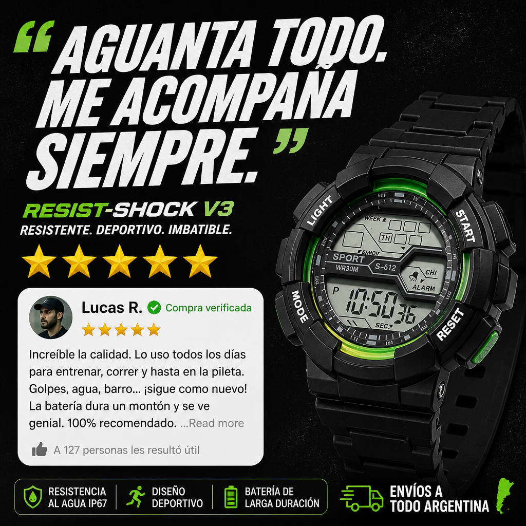 Reloj Deportivo Resist-Shock V3 Digital Sport —ULTIMAS 7 UNIDADES