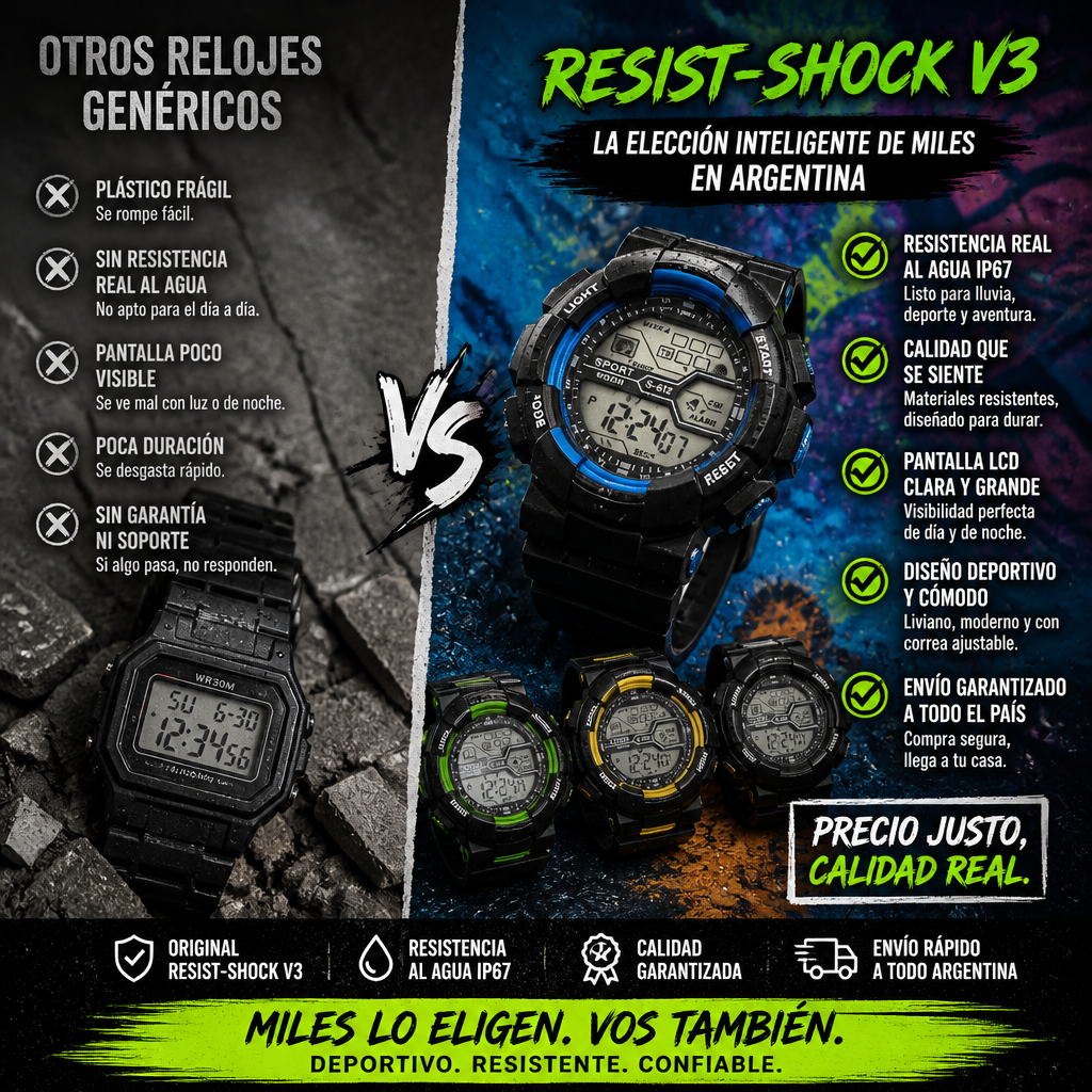 Reloj Deportivo Resist-Shock V3 Digital Sport —ULTIMAS 7 UNIDADES
