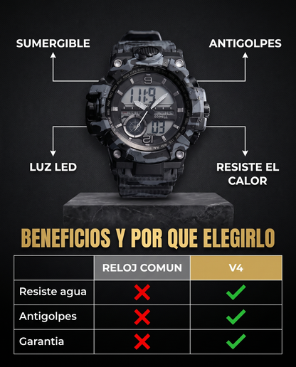 Reloj Táctico Resist-Shock V4 — Waterproof · Antigolpes · Calidad Premium