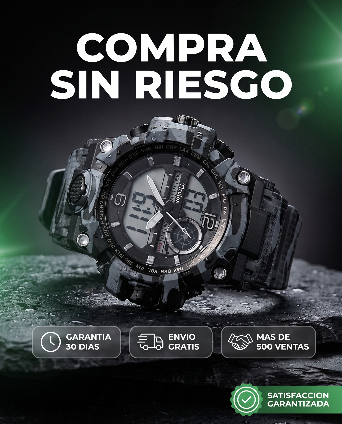 Reloj Táctico Resist-Shock V4 — Waterproof · Antigolpes · Calidad Premium