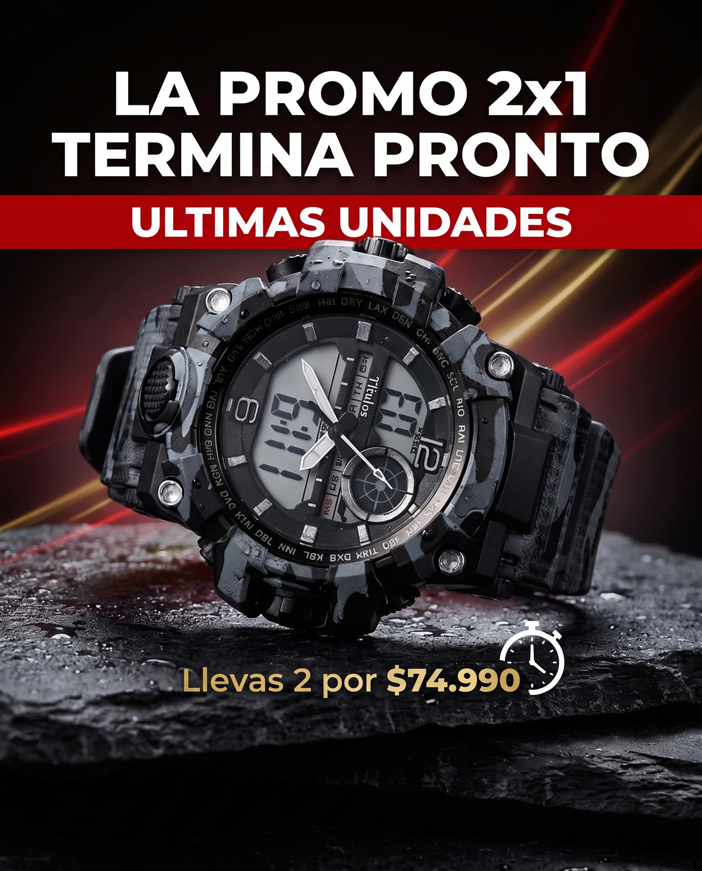 Reloj Táctico Resist-Shock V4 — Waterproof · Antigolpes · Calidad Premium
