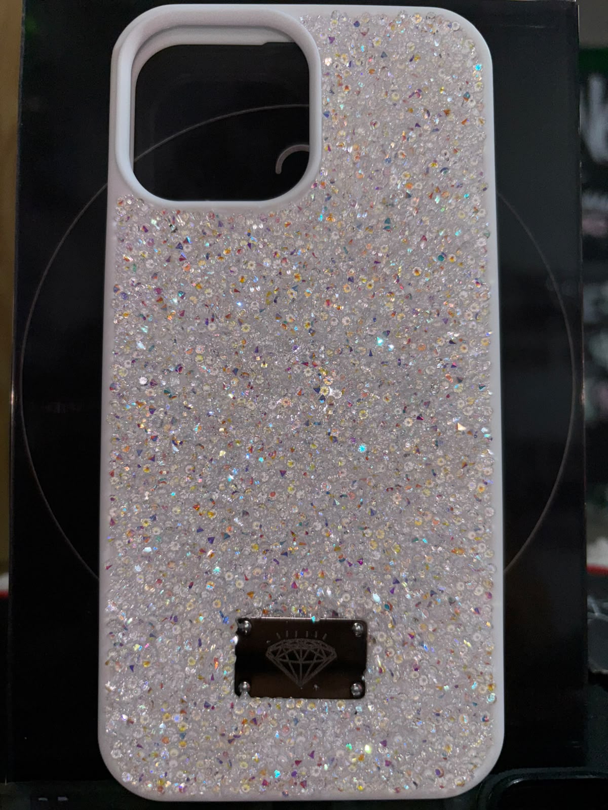 Funda de cristales blancos para iPhone 13 Pro Max