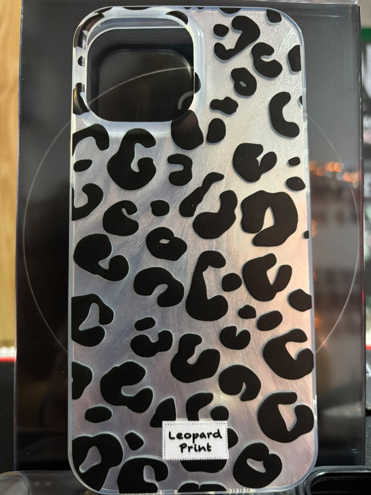 Funda leopardo blanco y negro para iPhone 13 Pro Max