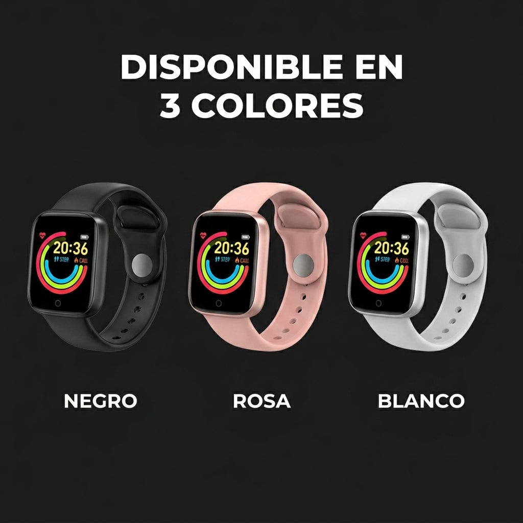 SmartWatch FitPro disponible en 3 colores negro rosa y blanco