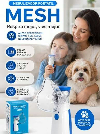 Nebulizador  Portátil | Niños y Adultos |Mascotas| Inalámbrico y Silencioso