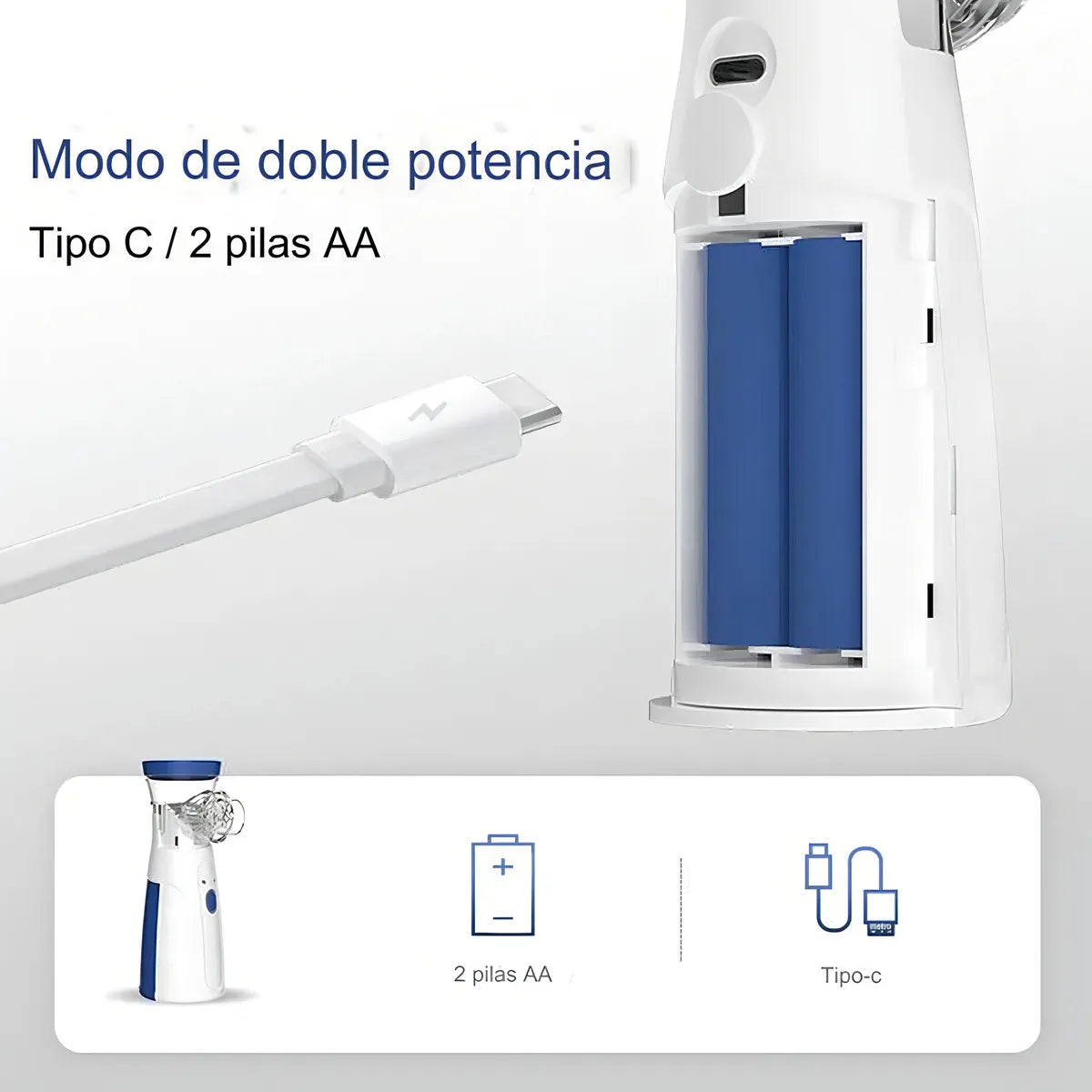 Nebulizador Mesh Portátil - uso en mano
